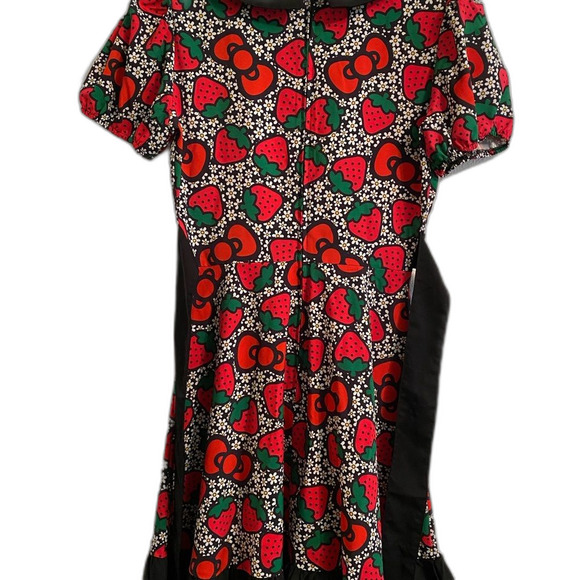 Hello Kitty S Sanrio Strawberry Dress Kawaii Fruit Coquette Colorful Red Black - Picture 9 of 11